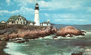 Vintage Postcard Portland Headlight First Light House U.S.A. Portland Maine ME