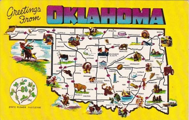 Greetings From Oklahoma With Map