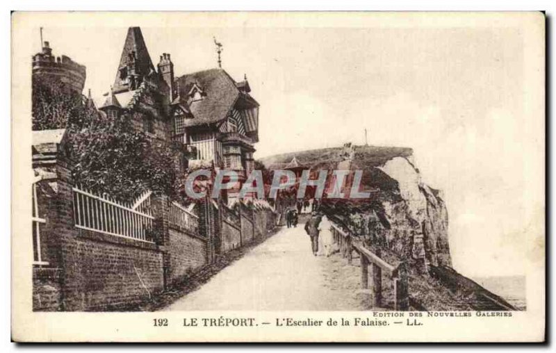 Old Postcard Treport L & # 39escalier cliff