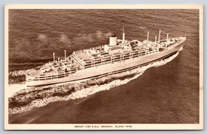 Transportation~Birdseye Steamship Orient Line R.M.S. Oronsay~Vintage Postcard