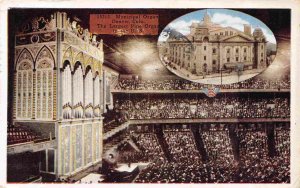 Pipe Organ Concert Municipal Hall Denver Colorado 1924 postcard