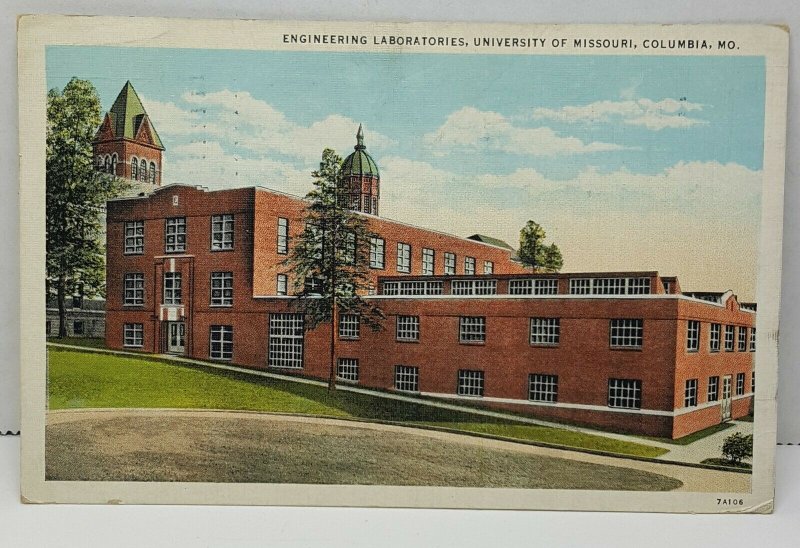 Engineering Laboratories University Columbia Missouri Vintage Postcard 