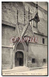 Old Postcard Beaune the door of the hotel Dieu Hospices de Beaune