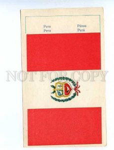 179753 PERU flag old paper flag card 1957 year