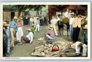 Puerto Rico Postcard Puerto Rican Hats Vendor and Buyers 1923 Posted Antique