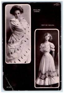 Actress Singer Pauline Chase & May De Sousa Studio Portrait RPPC Photo Postcard