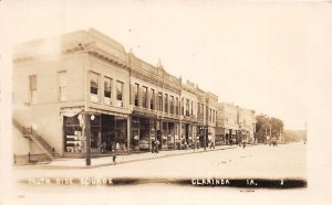 J68/ Clarinda Iowa RPPC Postcard c1910 South Side Square Stores 108