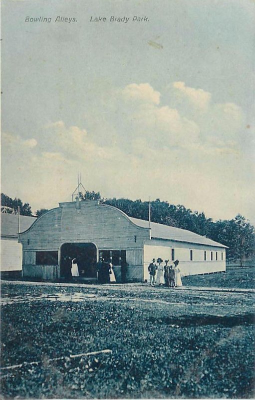 RAVENNA, Ohio OH Bowling Alley LAKE BRADY PARK Amusement Park 1909