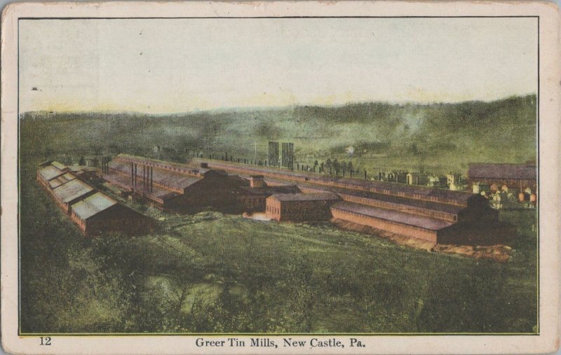 Postcard Greer Tin Mills New Castle PA