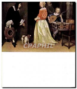 Old Postcard The suitor & # 39s visit Ter Borch Mellon Collection