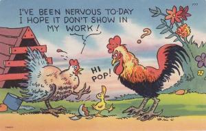 Chicken - Hen Lays a Duck - I've been nervous today - Comic, Humor - Linen