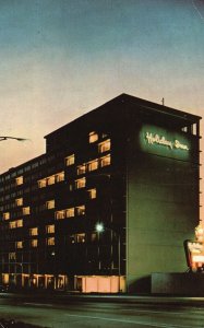 Vintage Postcard Holiday Inn at Night Near Riverfront Stadium Cincinnati Ohio OH