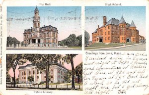 City Hall, High School, Public Library Lynn, Massachusetts MA  