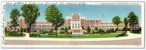 Senior High School 14th Park Avenue Little Rock AR Fold Out Panorama Postcard