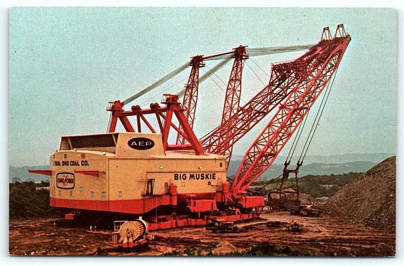 Postcard OH Cumberland Big Muski Central Ohio Coal Company Shovel Machine B35