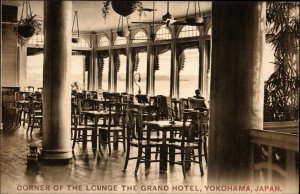 Yokohama Japan Grand Hotel Lounge Corner Interior Vintage Postcard