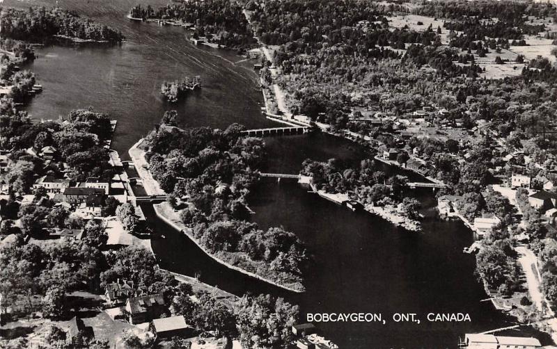 A67/ Bobcaygeon Ontario Canada Postcard Real Photo RPPC c40s Birdseye View