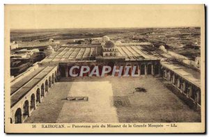 Old Postcard Kairouan Panorama taken of the minaret of the great mosque