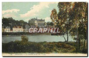 Old Postcard Amboise Castle seen from the Island