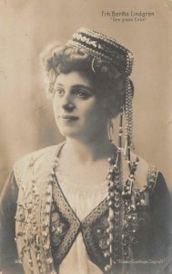 RPPC Frk. Bertha Lindgren Silent Film Actress Movie Star 1911 Vintage Postcard