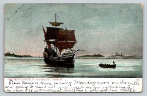 1904  The Mayflower in Plymouth Harbor  Pilgrims     Postcard