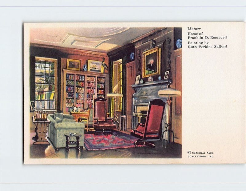 Postcard Library, Home of Franklin D. Roosevelt By R. P. Safford, Hyde Park, NY