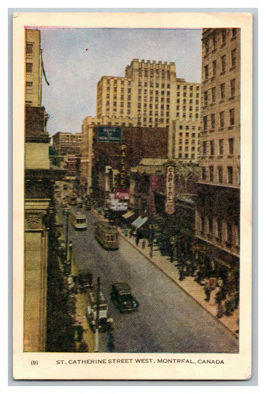 Postcard St. Catherine Street West Montreal Canada Vintage Standard View Card 