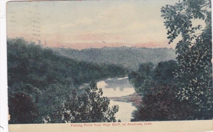 Iowa Anamona Fishing Point From High  Bluff 1912