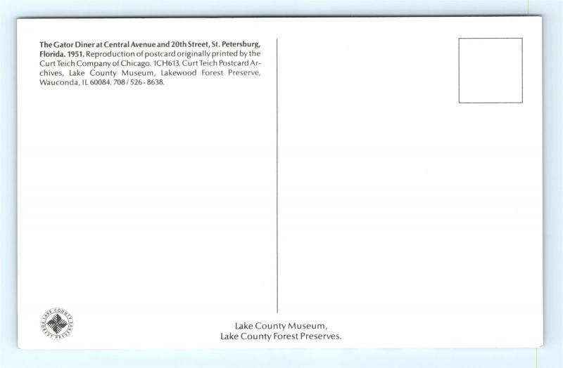 Postcard FL St Petersburg The Gator Diner  E18