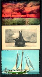 #656 (7)Pcs. Sailboats Yatchs A.C.L.I.-North Docks-Boat Club St.James-Windjammer