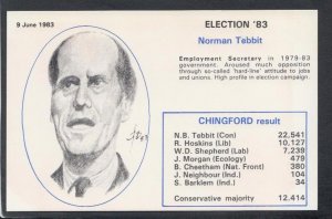 Politics Postcard - Election '83 - Norman Tebbit, Conservative Party SW2743