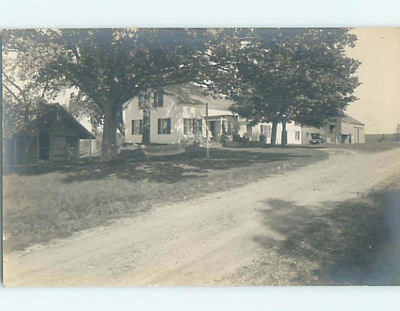 1920's rppc architecture HAMMOCK AND OLD CAR IN FRONT YARDS OF HOUSES HM0556