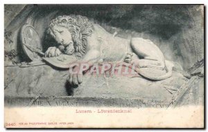 Old Postcard Luzern Löwendenkmal Lion