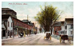 Masachusetts Franklin , Main street, Buggies 