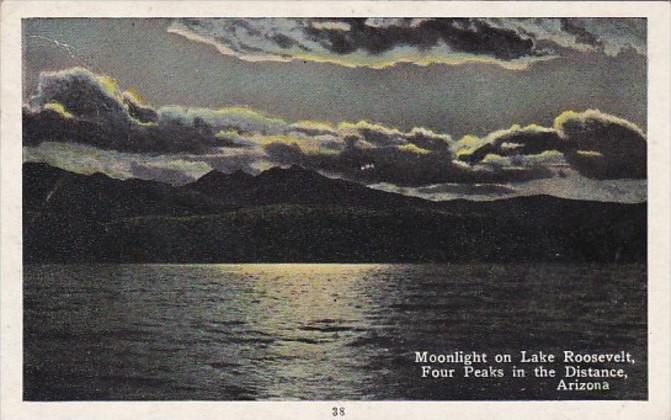 Arizona Moonlight On Lake Roosevelt Four Peaks In The Distance