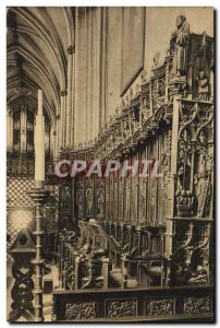 Postcard Old Organ Freiburg Cathedral of St Nicolas Stalls