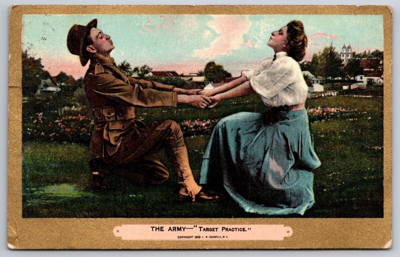 The Army Target Practice Comic Romance 1909 DB Postcard F17