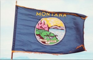 First Montana State Flag MT Unused Vintage Postcard H21