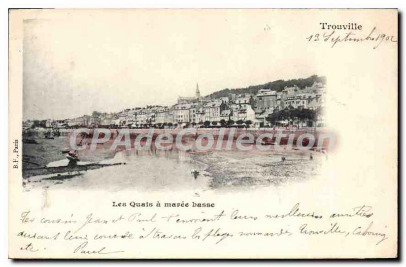 Old Postcard Trouville Quays has Maree Basse