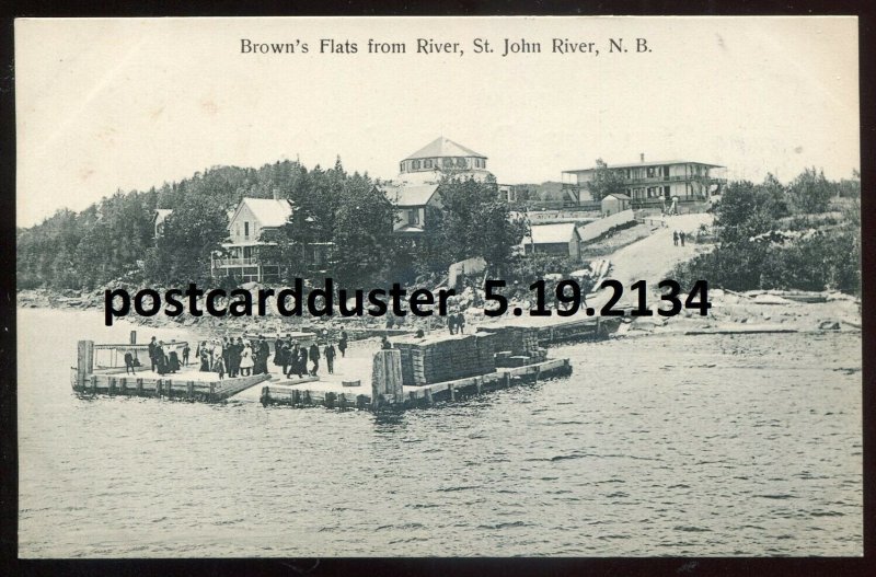 h3628 - ST. JOHN RIVER New Brunswick 1910s Brown's Flats. Loading Dock