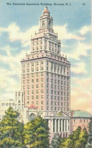 USA The American Insurance Building Newark New Jersey Linen Postcard 07.88