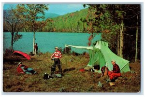 c1960's Tent Camping Cooking Greetings from Boonsboro Maryland MD Postcard