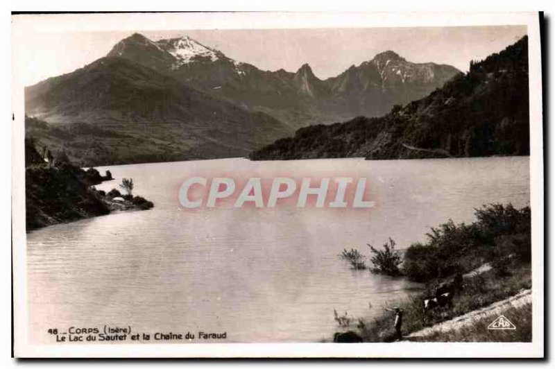 Old Postcard Corps Isere Lake Sautet and Chain of Faraud