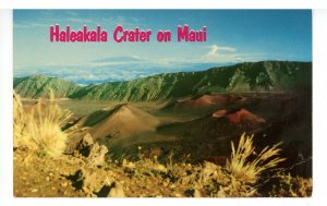 HI - Maui, Haleakala Crater. Mauna Kea & Mauna Loa in Distance  (crease)