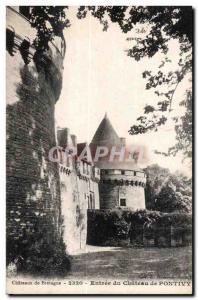Old Postcard Pontivy Chateaux Brittany Entree du Chateau