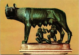 The Wolf, mother nursing boys Capitolinus Museum Rome Postcard