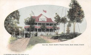 The Inn, Black Hawk's Watch Tower, Rock Island, Illinois c1900s Vintage Postcard
