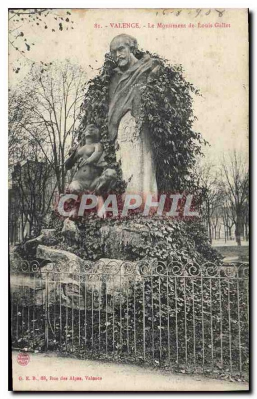 Old Postcard Valencia Monument to Louis Gallet