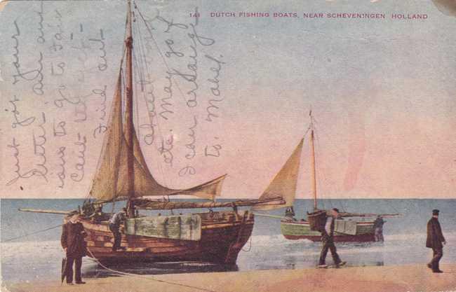 Dutch Fishing Boats at Scheveningen Netherlands pm 1910