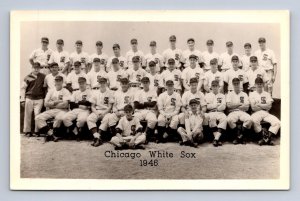 RPPC CHICAGO WHITE SOX BASEBALL TEAM GROGAN REAL PHOTO POSTCARD (1946)